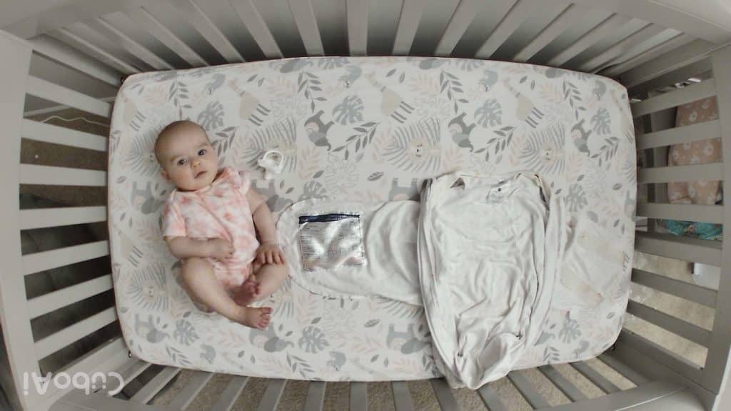 A picture of a baby in a crib, automatically taken by CuboAi