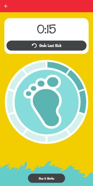 a screenshot from the Count the Kicks app