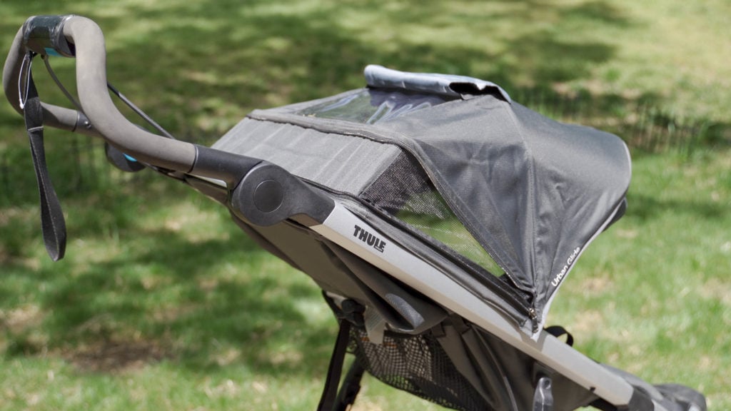 A close-up shot of the Thule handle