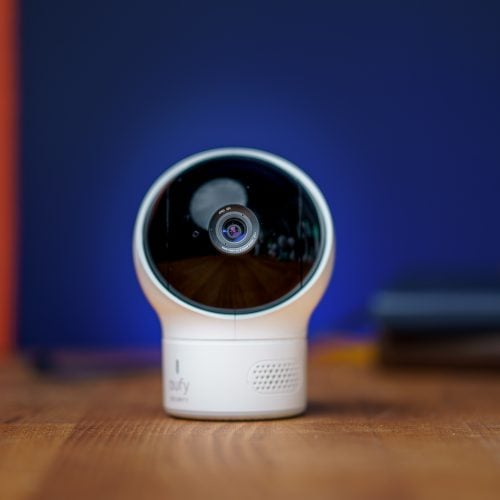 A Eufy Spaceview baby monitor on a table