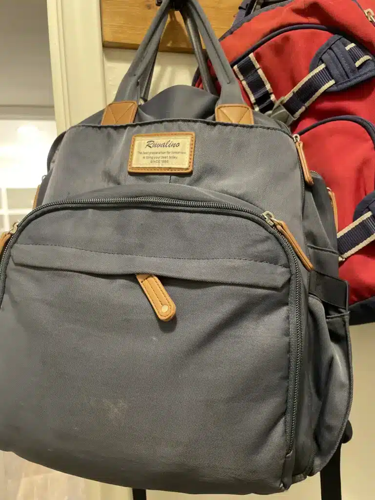 Close-up image of someone's RUVALINO backpack